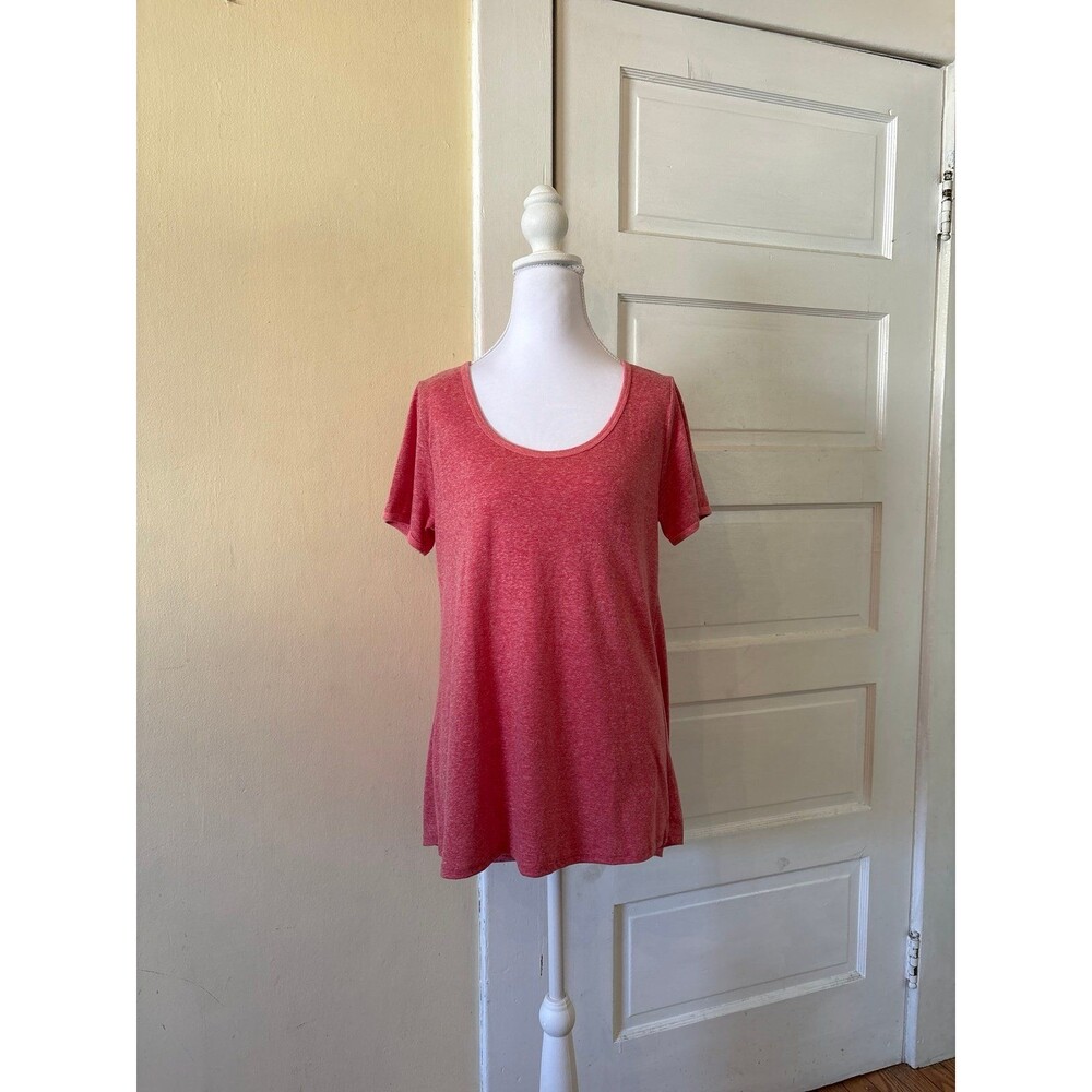 Women's tshirt tunic top pink spring summer scoop neck heathered nwot
